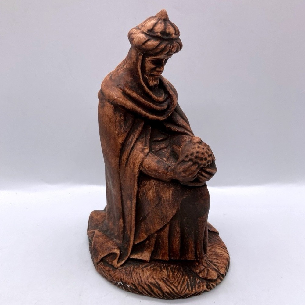 Vintage Holland Mold Christmas Nativity Kneeling Wiseman Stained